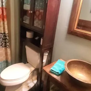 Restroom across from bunk bed rooms