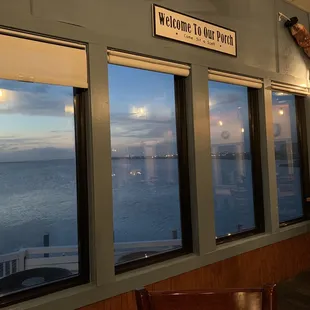 Sunset view with Nags Head lights on other side of the bay.