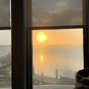 Sunset view from our table. Excellent location!