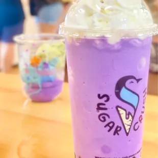 Ube milkshake with boba