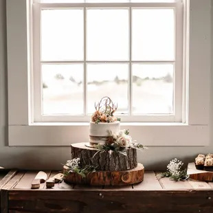 a wedding cake on a table