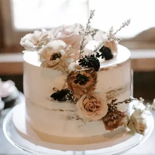 a cake with flowers on it