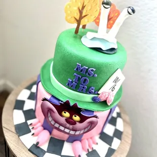 a cake with a top hat on it