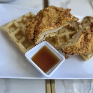 Chicken and waffles were ok.