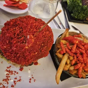 Flaming Hot Cheeto Burger