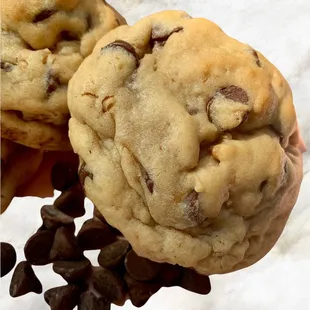 two chocolate chip cookies