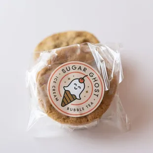 Chocolate chip cookie ice cream sandwich