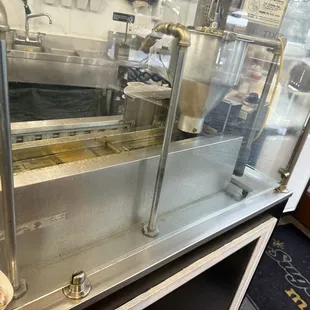 Fresh donuts being made