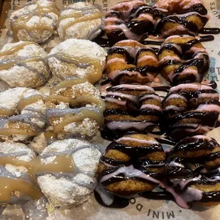 Blueberry pancake and cherry bomb(pretty sure thats what it is) 16 Donuts.   Amazing. First visit. Will be back :)