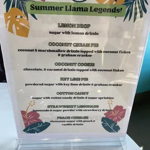 Summer Llama flavors
