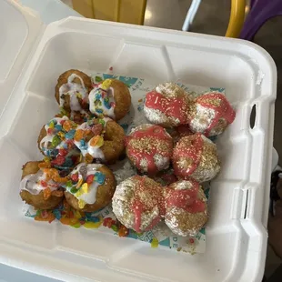 Fruity pebbles and stawberrg shortcake Donuts