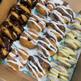 (Left to right) Turtle, Cinnamon Roll, Nutella, Blueberry Lemon. YUMMM!