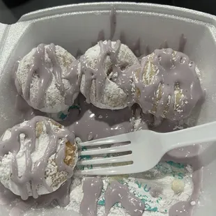a plate of sugar llamas with a fork