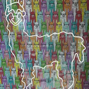 a piece of art on the wall