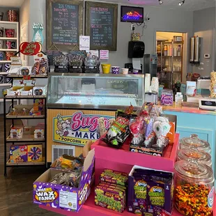 a candy shop with lots of candy