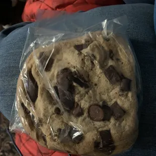 This picture really doesn't do the cookie justice; I swear this thing could feed four people!