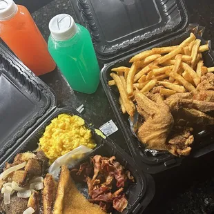 Wings and Fries  French Toast Platter