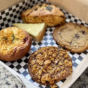 a variety of baked goods