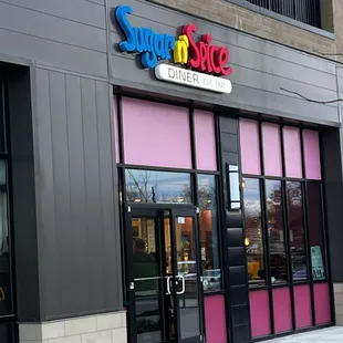  the outside of the building