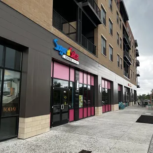  the outside of the building