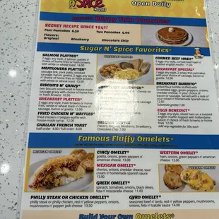 Sugar ' n ' Spice menu!