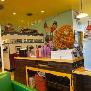 The inside of this diner is pretty cool.