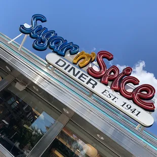 Walking in front of diner
