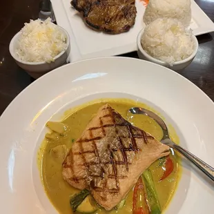 X2. Salmon Green Curry