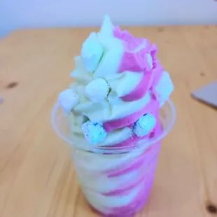 Dragon fruit, kiwi strawberry grape with mochi