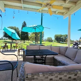 Part of our open patio over looking the golf course!