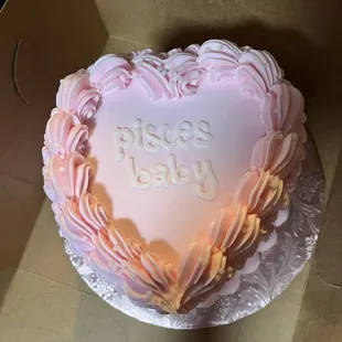 Almond cake with strawberry filling and ballerina pink buttercream