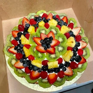 Fruit tart made specially with no blackberries  delicious