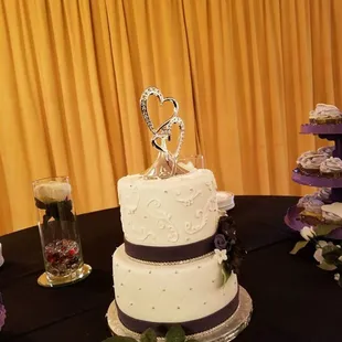 My wedding cake and 3 dozen cupcakes