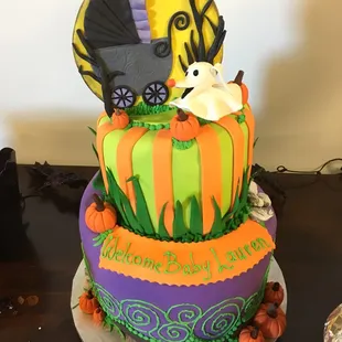 Amazing baby shower cake! Lemon cake with strawberry between the layers. Was so beautiful!