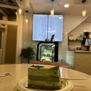 a piece of cake on a plate