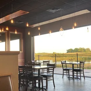 a view of a restaurant from the dining room