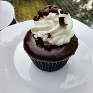 Chocolate cream cupcake