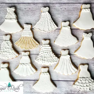 Wedding Cookies, Bridal Shower Cookies, Wedding Dress Cookies