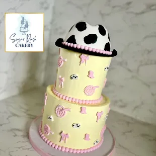 Cowgirl baby shower cake