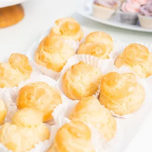 a tray of pastries on a table