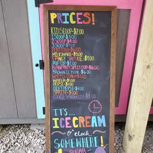 prices for ice cream