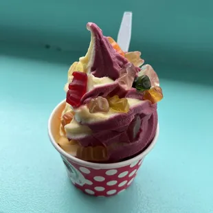 Dole whip, raspberry &amp; pineapple, dairy free!