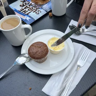 Bran Muffin with fresh butter!!