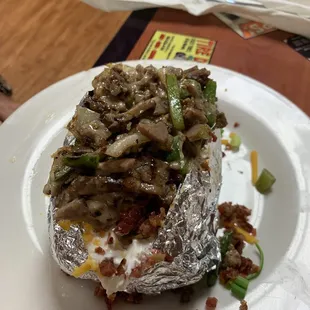 Philly cheese steak baked potato