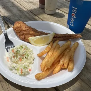 Fried Flounder with fries