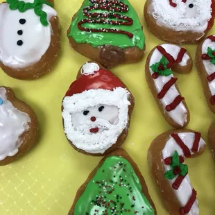 Christmas holiday donuts are here.