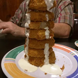The onion ring stack.