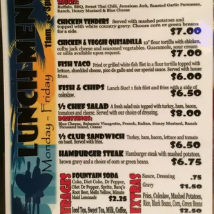 lunch menu