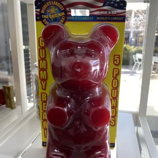 a gummy bear on display