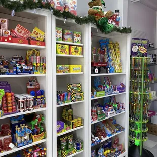 a variety of candy and candy products